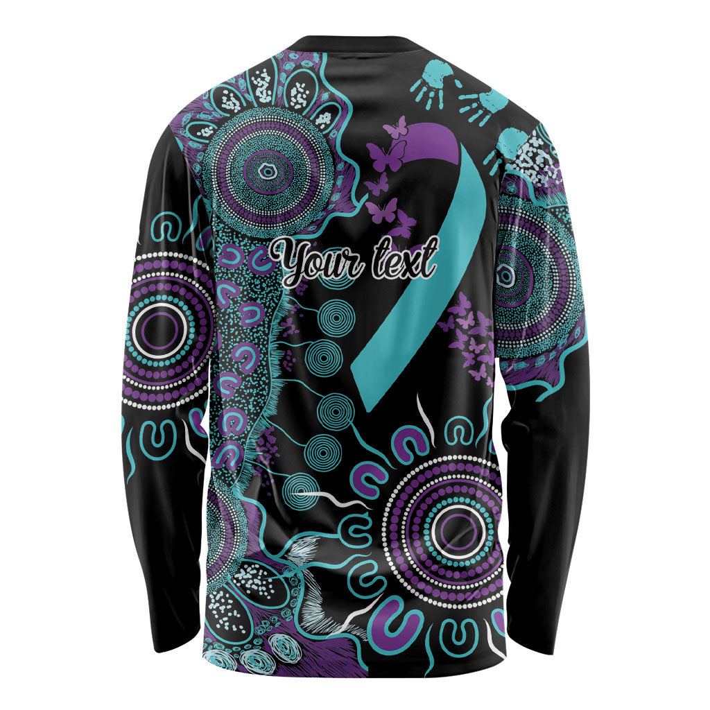 Australia You Matter Suicide Prevention Support Personalised Long Sleeve Shirt Aboriginal Ribbon Dot Painting