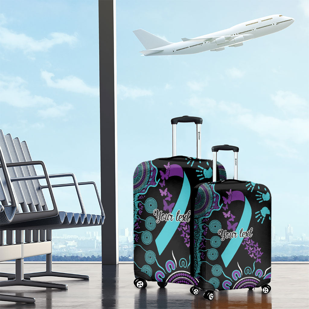 Australia You Matter Suicide Prevention Support Personalised Luggage Cover Aboriginal Ribbon Dot Painting