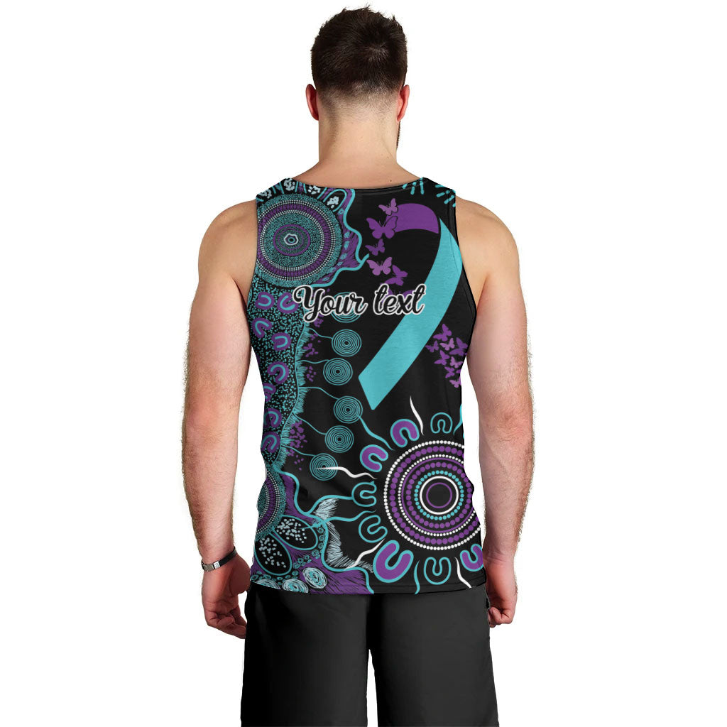 Australia You Matter Suicide Prevention Support Personalised Men Tank Top Aboriginal Ribbon Dot Painting