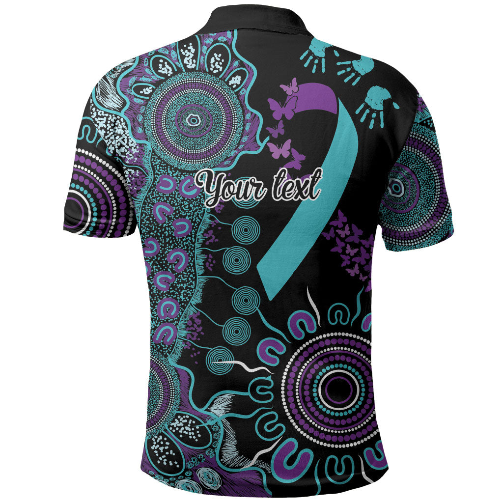 Australia You Matter Suicide Prevention Support Personalised Polo Shirt Aboriginal Ribbon Dot Painting