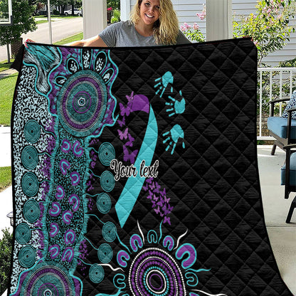 Australia You Matter Suicide Prevention Support Personalised Quilt Aboriginal Ribbon Dot Painting