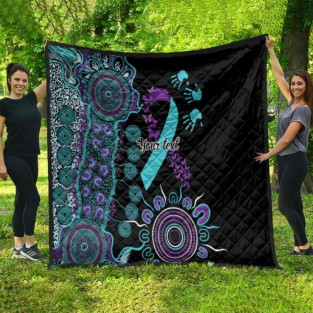 Australia You Matter Suicide Prevention Support Personalised Quilt Aboriginal Ribbon Dot Painting