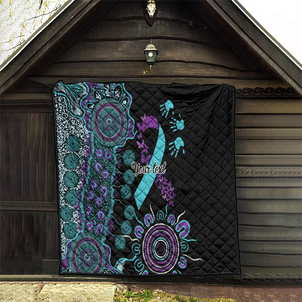 Australia You Matter Suicide Prevention Support Personalised Quilt Aboriginal Ribbon Dot Painting