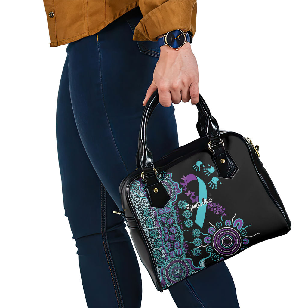 Australia You Matter Suicide Prevention Support Personalised Shoulder Handbag Aboriginal Ribbon Dot Painting