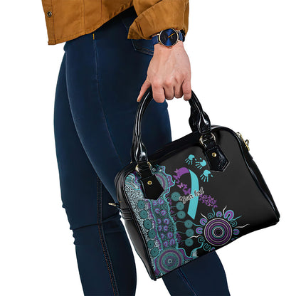 Australia You Matter Suicide Prevention Support Personalised Shoulder Handbag Aboriginal Ribbon Dot Painting