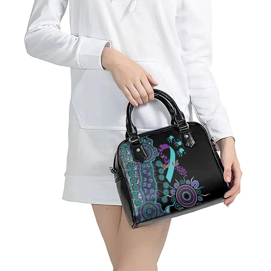 Australia You Matter Suicide Prevention Support Personalised Shoulder Handbag Aboriginal Ribbon Dot Painting