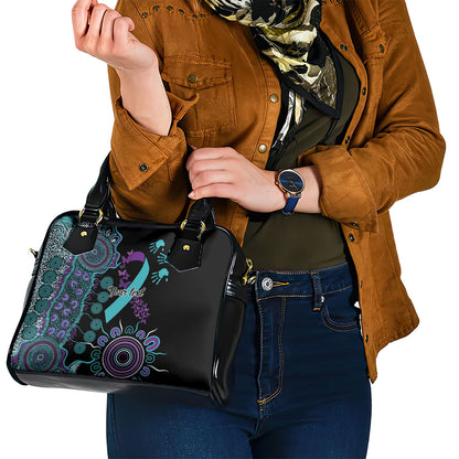Australia You Matter Suicide Prevention Support Personalised Shoulder Handbag Aboriginal Ribbon Dot Painting