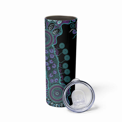 Australia You Matter Suicide Prevention Support Personalised Skinny Tumbler Aboriginal Ribbon Dot Painting
