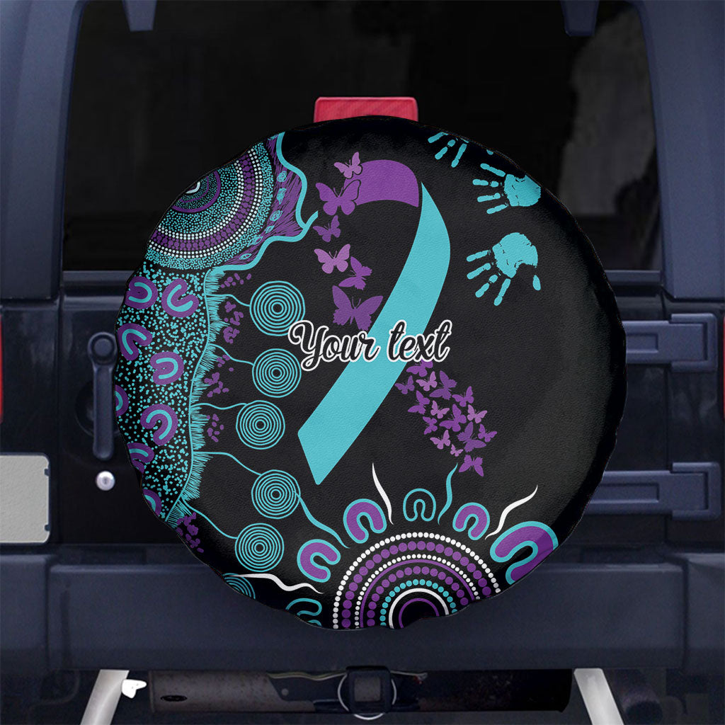 Australia You Matter Suicide Prevention Support Personalised Spare Tire Cover Aboriginal Ribbon Dot Painting