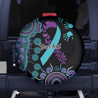 Australia You Matter Suicide Prevention Support Personalised Spare Tire Cover Aboriginal Ribbon Dot Painting