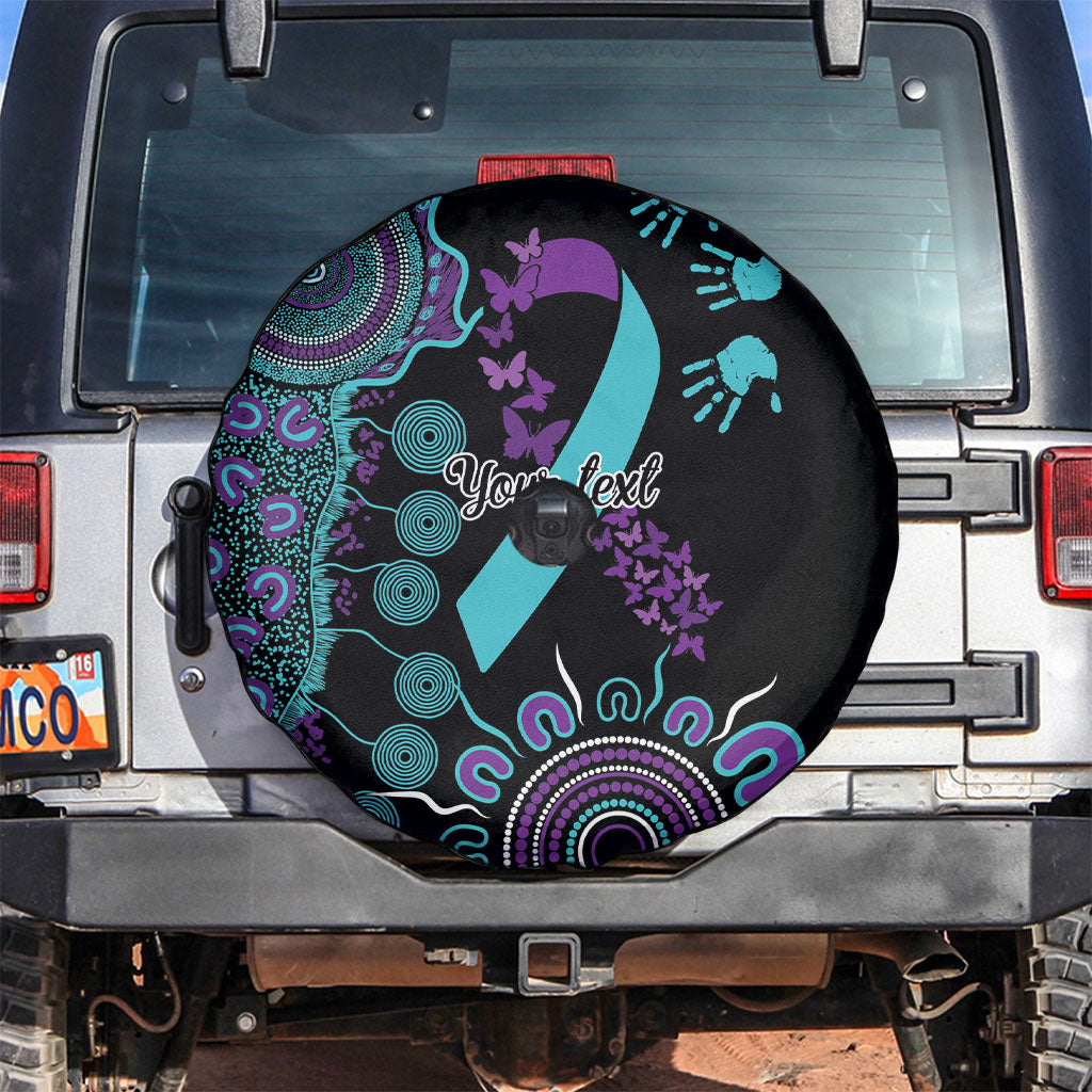 Australia You Matter Suicide Prevention Support Personalised Spare Tire Cover Aboriginal Ribbon Dot Painting