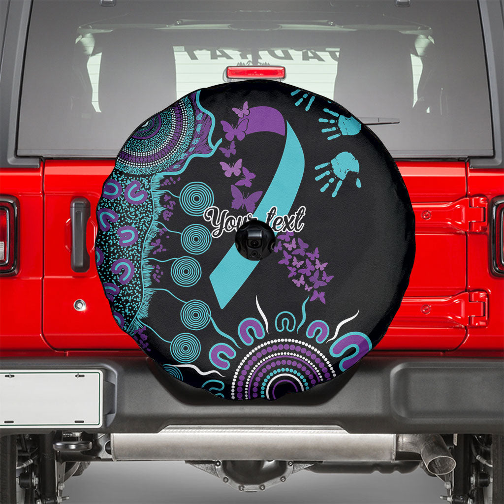 Australia You Matter Suicide Prevention Support Personalised Spare Tire Cover Aboriginal Ribbon Dot Painting