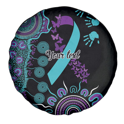 Australia You Matter Suicide Prevention Support Personalised Spare Tire Cover Aboriginal Ribbon Dot Painting