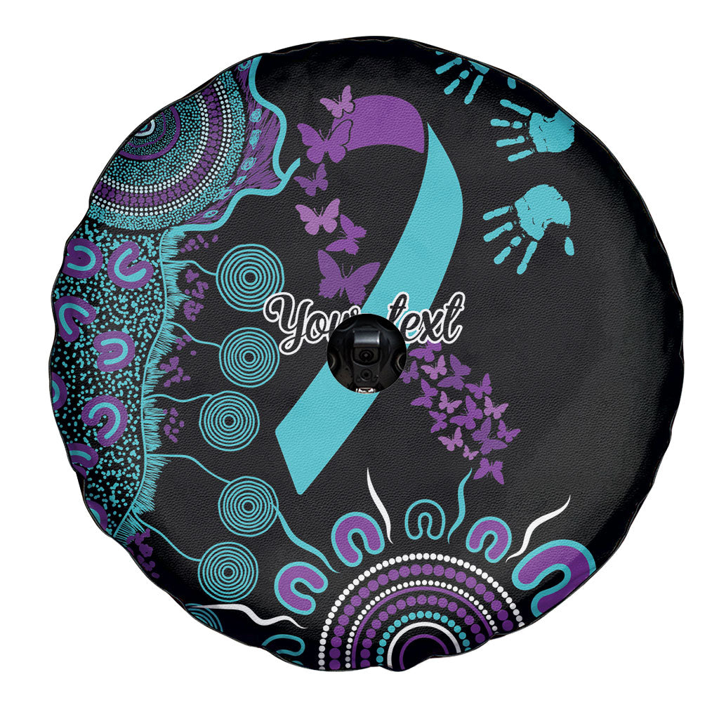 Australia You Matter Suicide Prevention Support Personalised Spare Tire Cover Aboriginal Ribbon Dot Painting
