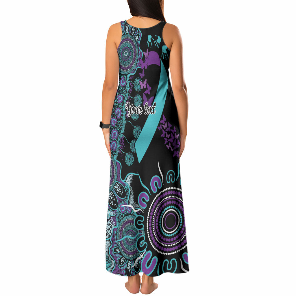 Australia You Matter Suicide Prevention Support Personalised Tank Maxi Dress Aboriginal Ribbon Dot Painting