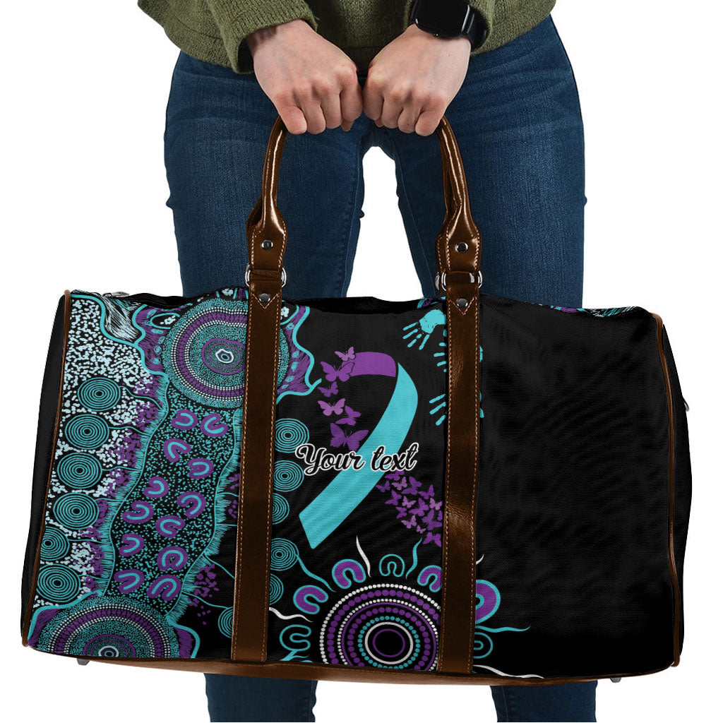 Australia You Matter Suicide Prevention Support Personalised Travel Bag Aboriginal Ribbon Dot Painting
