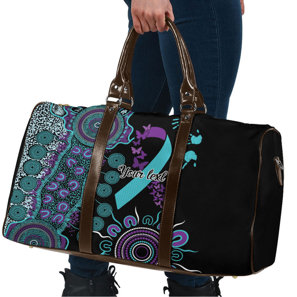 Australia You Matter Suicide Prevention Support Personalised Travel Bag Aboriginal Ribbon Dot Painting