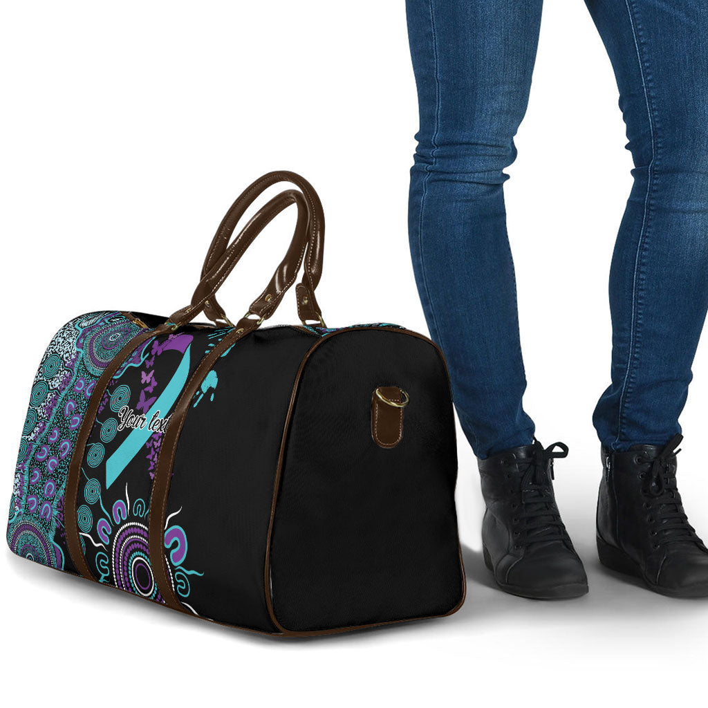 Australia You Matter Suicide Prevention Support Personalised Travel Bag Aboriginal Ribbon Dot Painting