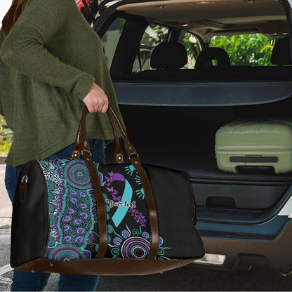 Australia You Matter Suicide Prevention Support Personalised Travel Bag Aboriginal Ribbon Dot Painting