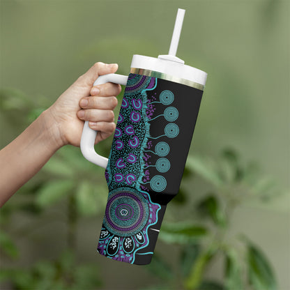 Australia You Matter Suicide Prevention Support Personalised Tumbler With Handle Aboriginal Ribbon Dot Painting