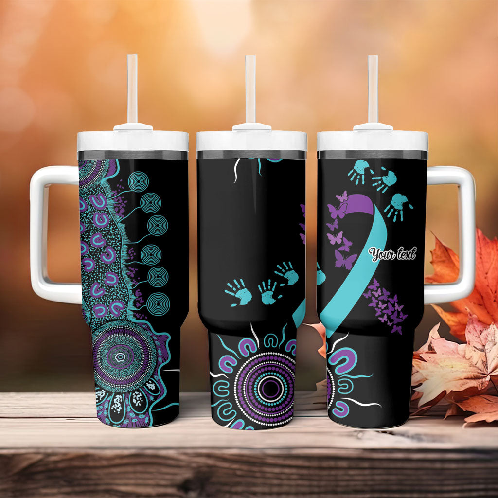 Australia You Matter Suicide Prevention Support Personalised Tumbler With Handle Aboriginal Ribbon Dot Painting