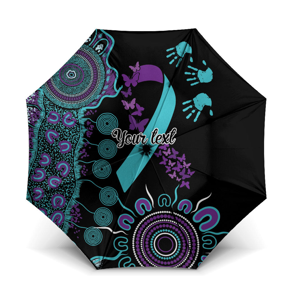 Australia You Matter Suicide Prevention Support Personalised Umbrella Aboriginal Ribbon Dot Painting