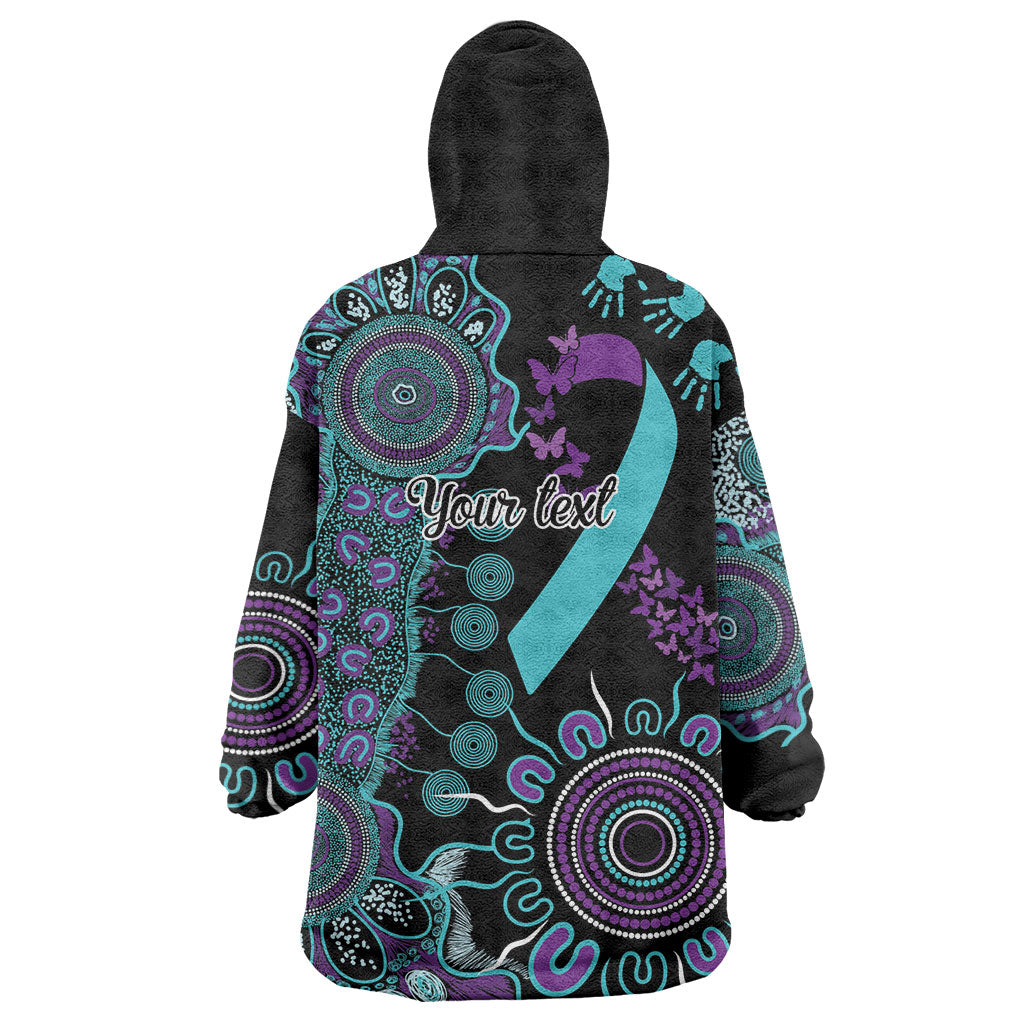 Australia You Matter Suicide Prevention Support Personalised Wearable Blanket Hoodie Aboriginal Ribbon Dot Painting
