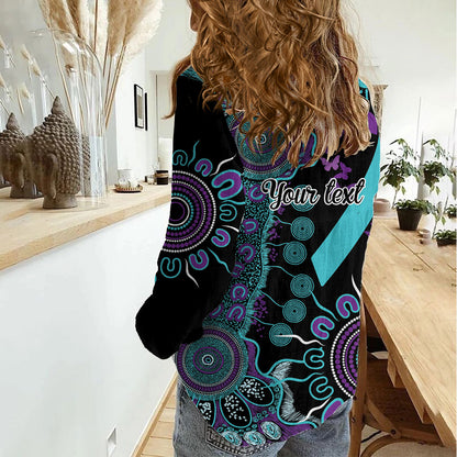 Australia You Matter Suicide Prevention Support Personalised Women Casual Shirt Aboriginal Ribbon Dot Painting