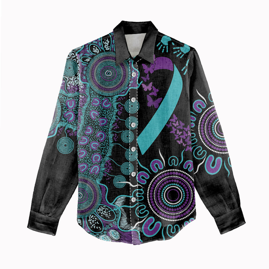 Australia You Matter Suicide Prevention Support Personalised Women Casual Shirt Aboriginal Ribbon Dot Painting