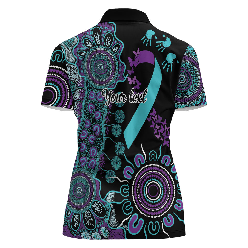 Australia You Matter Suicide Prevention Support Personalised Women Polo Shirt Aboriginal Ribbon Dot Painting