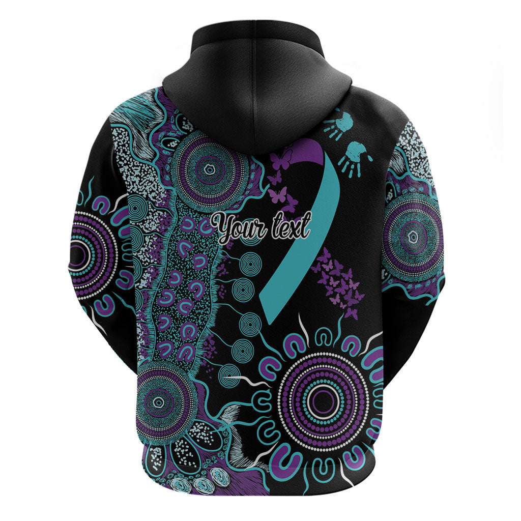 Australia You Matter Suicide Prevention Support Personalised Zip Hoodie Aboriginal Ribbon Dot Painting