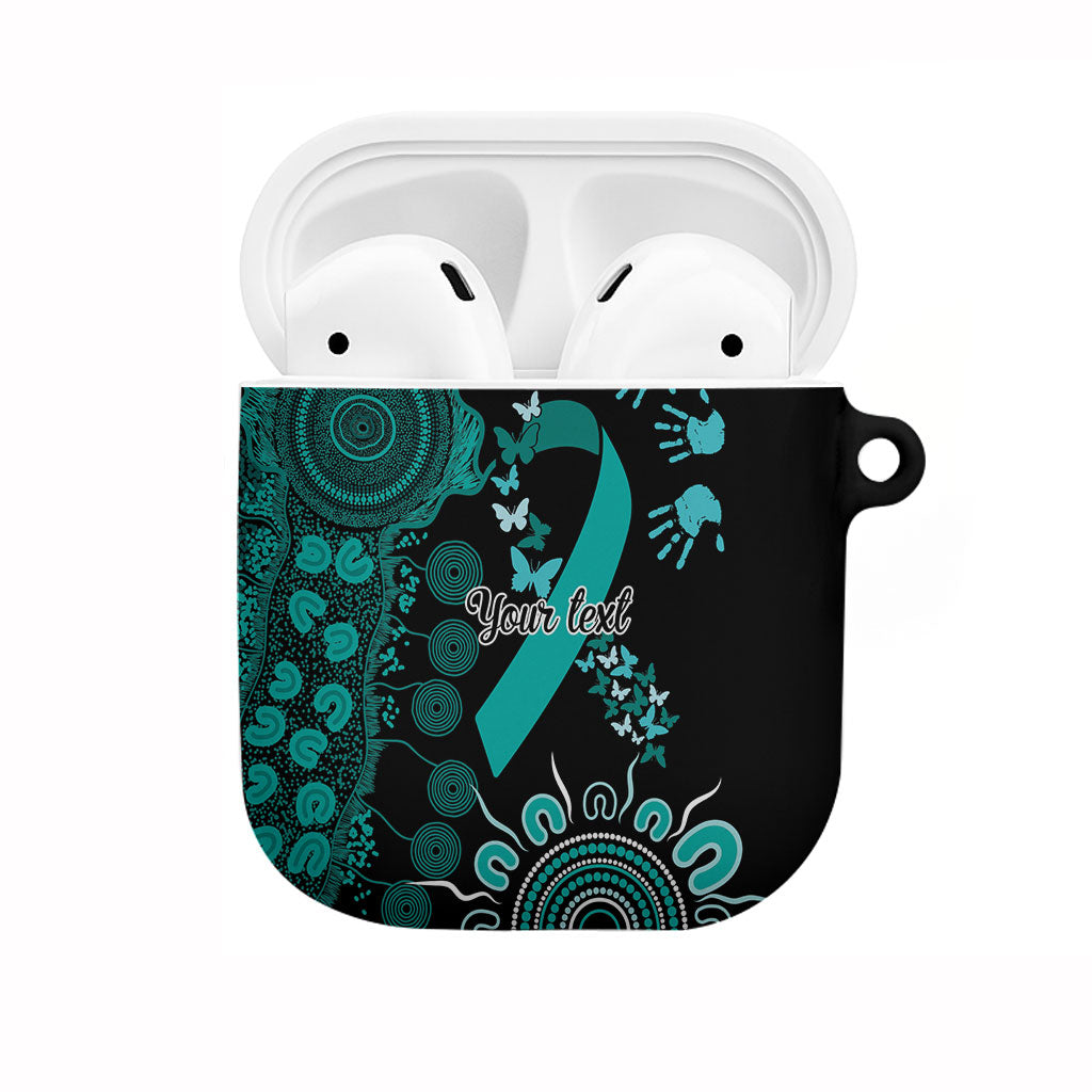 Australia Ovarian Cancer Support Personalised AirPods Case Aboriginal Ribbon Dot Painting