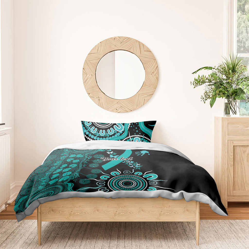 Australia Ovarian Cancer Support Personalised Bedding Set Aboriginal Ribbon Dot Painting