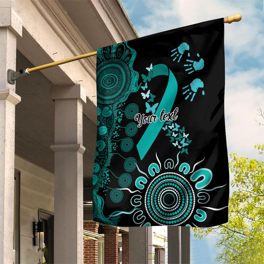 Australia Ovarian Cancer Support Personalised Garden Flag Aboriginal Ribbon Dot Painting