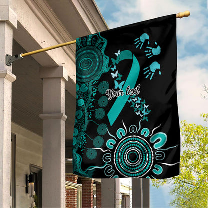 Australia Ovarian Cancer Support Personalised Garden Flag Aboriginal Ribbon Dot Painting