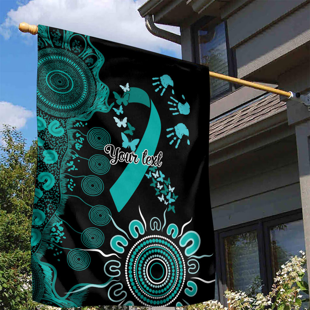 Australia Ovarian Cancer Support Personalised Garden Flag Aboriginal Ribbon Dot Painting