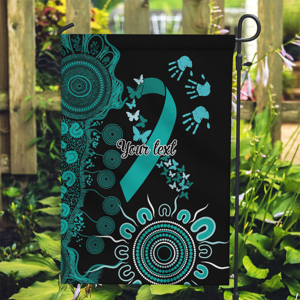 Australia Ovarian Cancer Support Personalised Garden Flag Aboriginal Ribbon Dot Painting