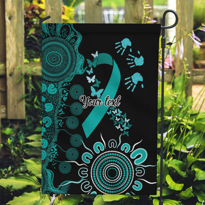 Australia Ovarian Cancer Support Personalised Garden Flag Aboriginal Ribbon Dot Painting