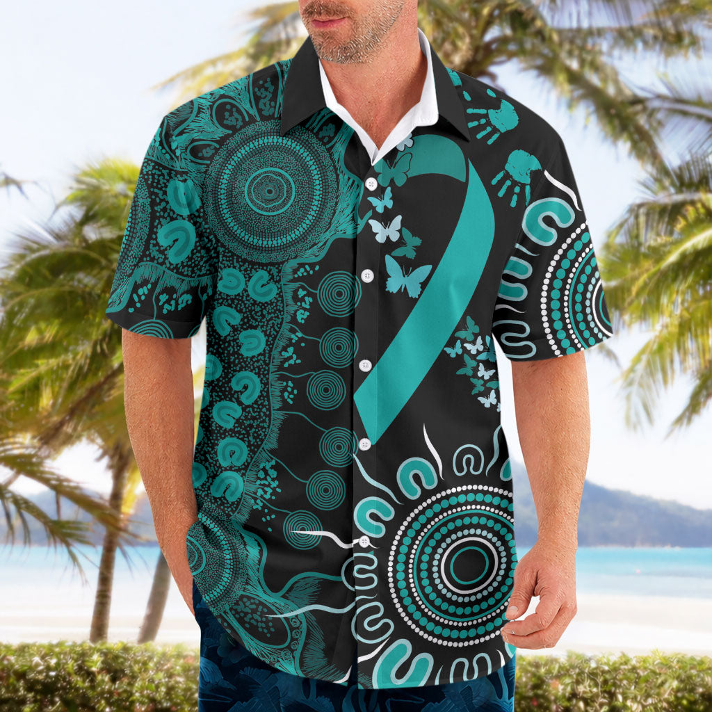 Australia Ovarian Cancer Support Personalised Hawaiian Shirt Aboriginal Ribbon Dot Painting