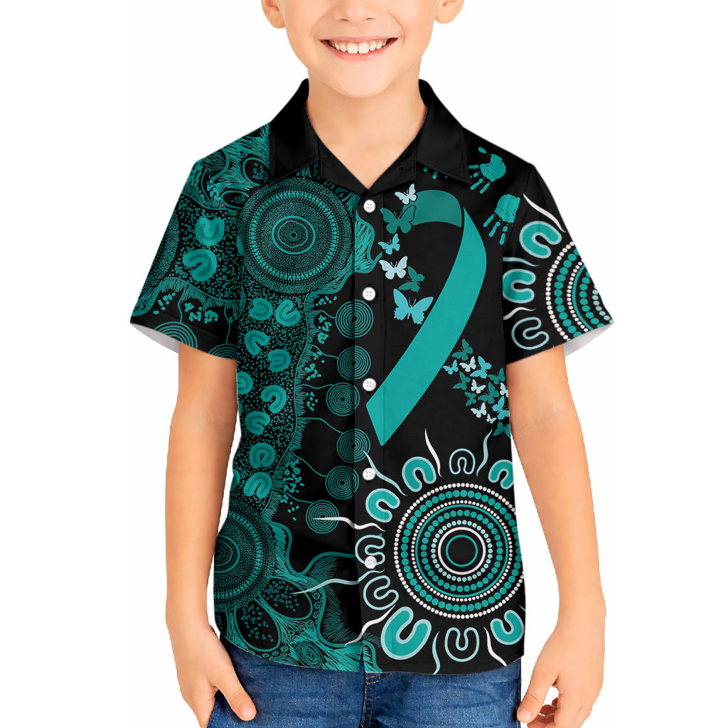 Australia Ovarian Cancer Support Personalised Hawaiian Shirt Aboriginal Ribbon Dot Painting