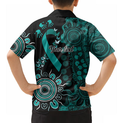 Australia Ovarian Cancer Support Personalised Hawaiian Shirt Aboriginal Ribbon Dot Painting