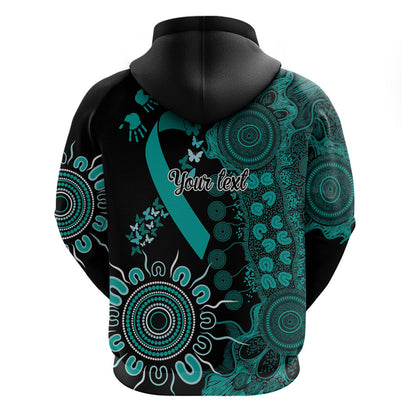 Australia Ovarian Cancer Support Personalised Hoodie Aboriginal Ribbon Dot Painting