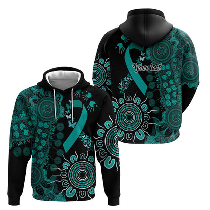 Australia Ovarian Cancer Support Personalised Hoodie Aboriginal Ribbon Dot Painting