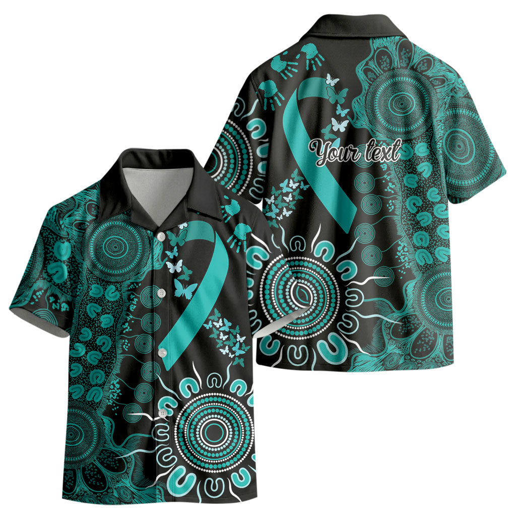 Australia Ovarian Cancer Support Personalised Kid Hawaiian Shirt Aboriginal Ribbon Dot Painting
