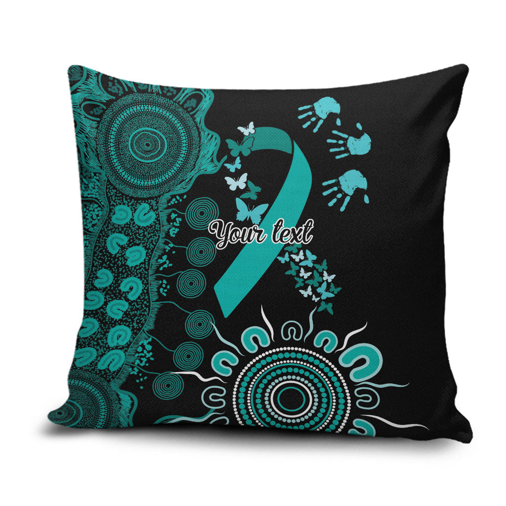 Australia Ovarian Cancer Support Personalised Pillow Cover Aboriginal Ribbon Dot Painting