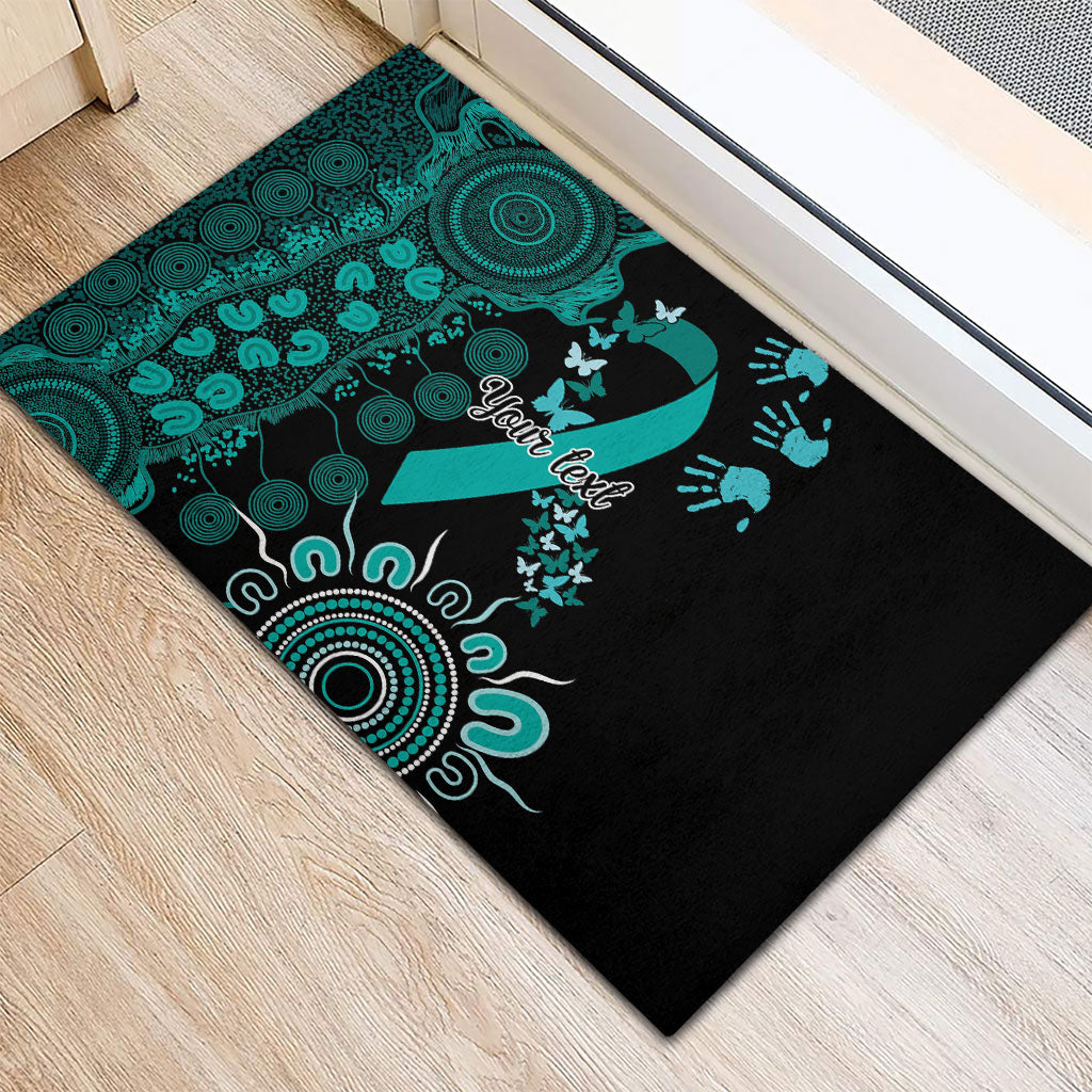 Australia Ovarian Cancer Support Personalised Rubber Doormat Aboriginal Ribbon Dot Painting