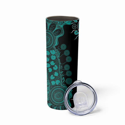 Australia Ovarian Cancer Support Personalised Skinny Tumbler Aboriginal Ribbon Dot Painting