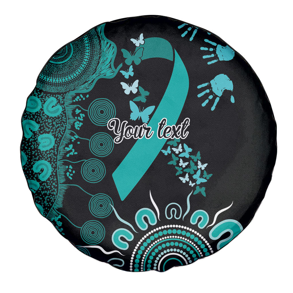 Australia Ovarian Cancer Support Personalised Spare Tire Cover Aboriginal Ribbon Dot Painting