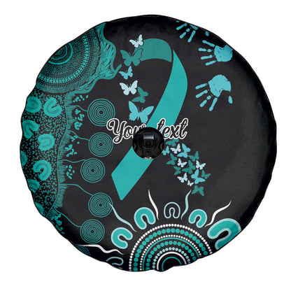 Australia Ovarian Cancer Support Personalised Spare Tire Cover Aboriginal Ribbon Dot Painting