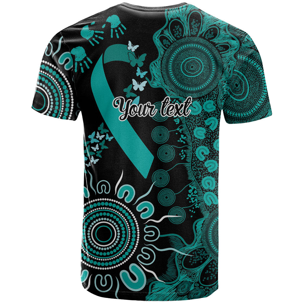 Australia Ovarian Cancer Support Personalised T Shirt Aboriginal Ribbon Dot Painting
